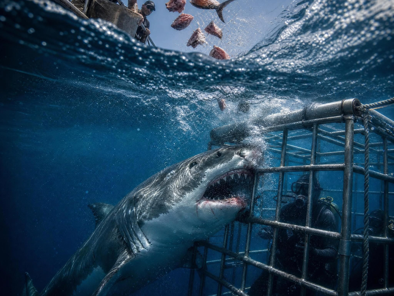 Shark cage (plongée en cage avec les requins)