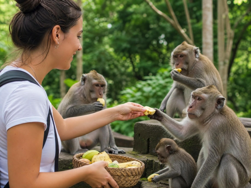 Nourrissage des singes