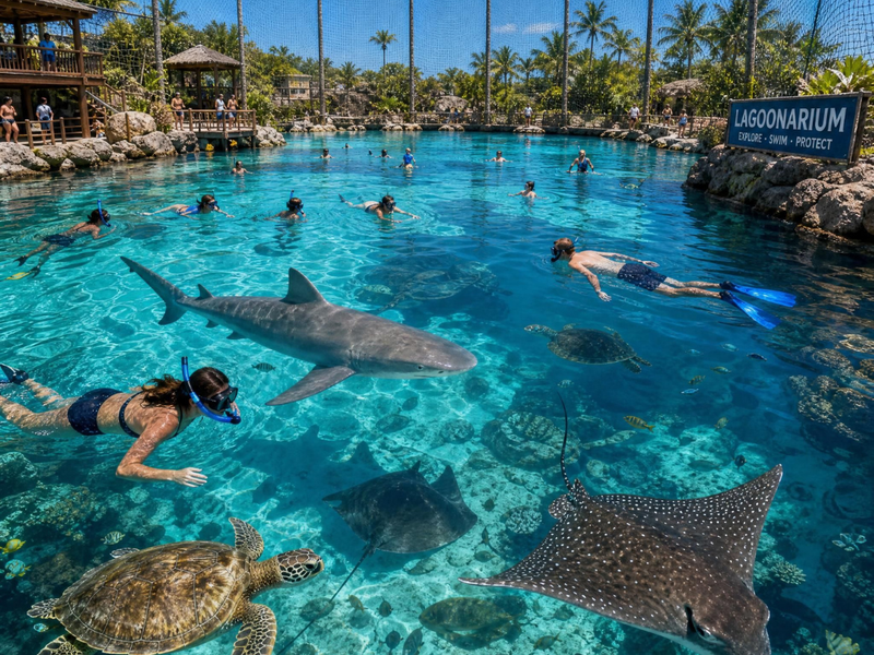 Nager avec les animaux en captivité (aquarium, lagoonarium)